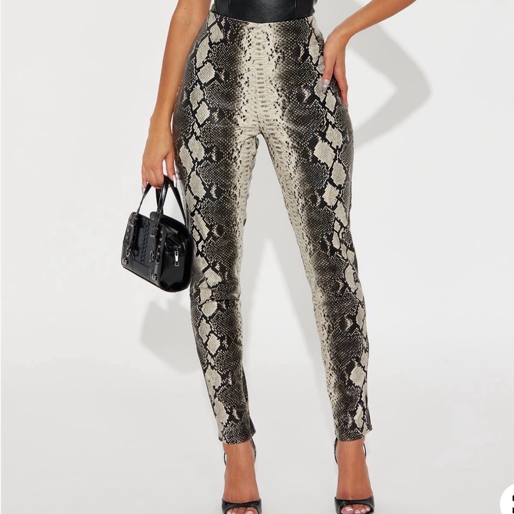 FN Black and Cream Snakeskin Pants
